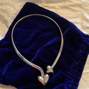 Vintage sterling silver heart necklace